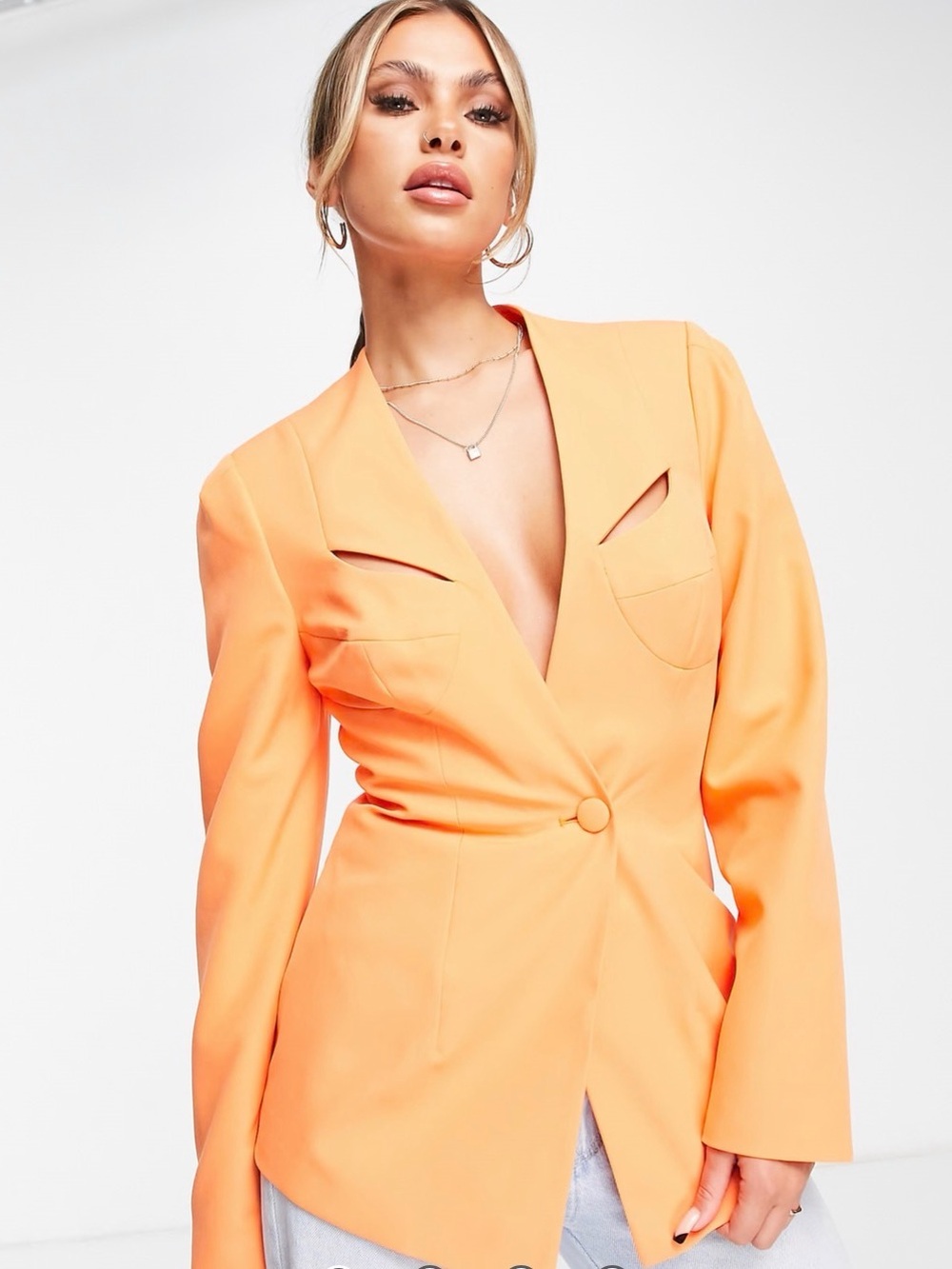 ASOS Orange Tailored Single-Button Blazer